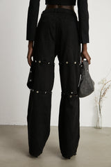 Janelle buttoned straightleg jeans