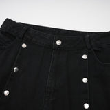 Janelle buttoned straightleg jeans