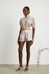 Janelle floralprint shirt  shorts matching set