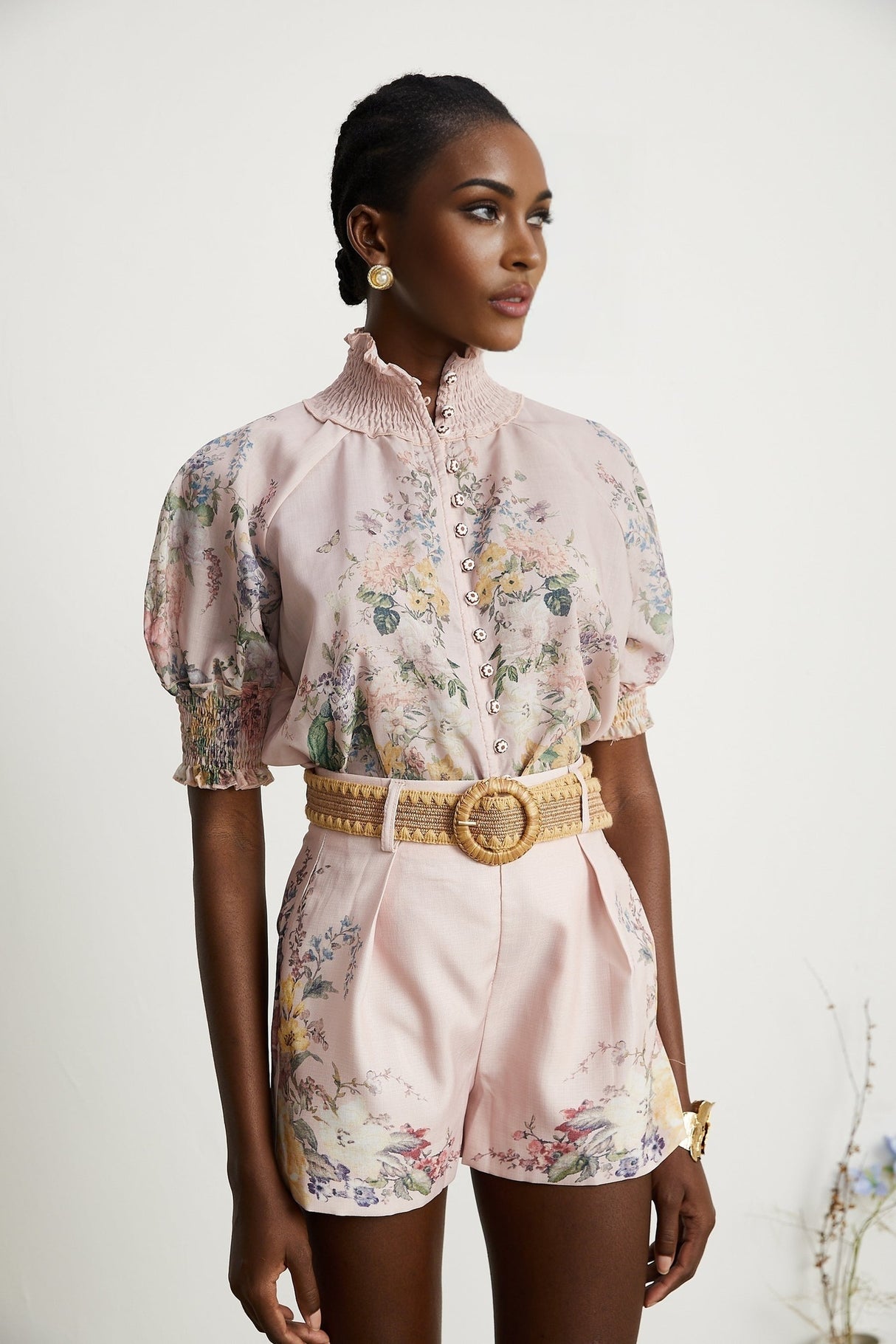 Janelle floralprint shirt  shorts matching set