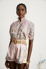 Janelle floralprint shirt  shorts matching set