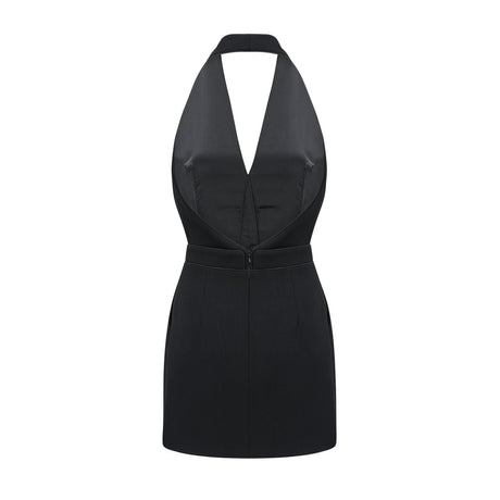 Jaques halterneck black mini dress