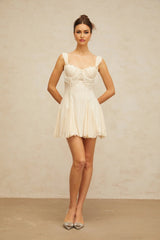 Jazlyn Mini Dress Sweetheart Faux - Pearl Embellished Flare