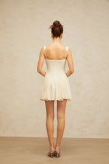 Jazlyn Mini Dress Sweetheart Faux - Pearl Embellished Flare