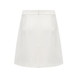 Jeanne white crystalembellished top  skirt matching set