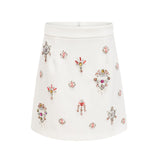 Jeanne white crystalembellished top  skirt matching set