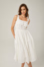 Jeanne white lace cutout midi dress
