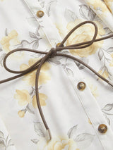 Jenna Midi Dress - Elegant Style - Floral Print - Belted Design - High Waist - Long Sleeve