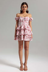Jenna White Floral Layered Dress