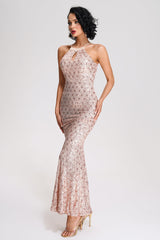 Jessica Pink Sequin Maxi Dress