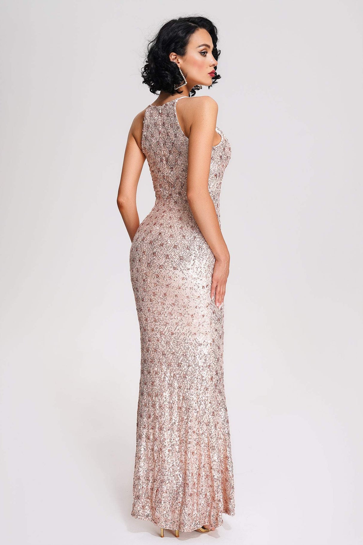 Jessica Pink Sequin Maxi Dress