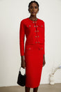 Jessica red sweetheart knitted cardigan  skirt matching set