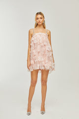 Joanna Mini Dress - Spaghetti Straps - Crystal & Faux - Pearl Embellishments - Rear Zip Fastening - Mini Length
