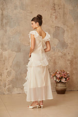 Jocelyn Maxi Dress Neutrals Ruffled Floral