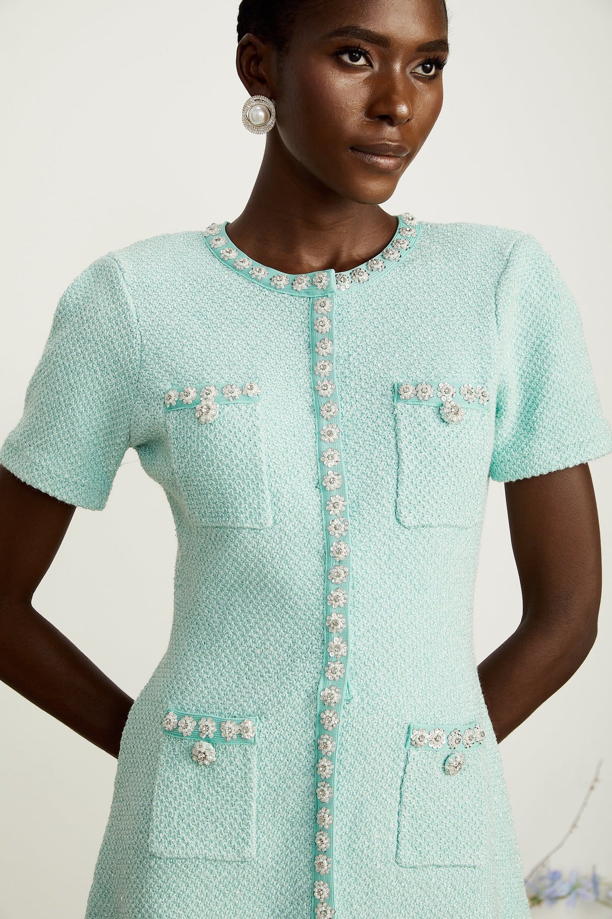 Jocelyne embellished flared mini dress