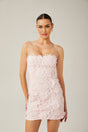 Jocelyne pink floral lace mini dress