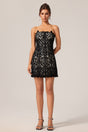 Johanna Black Lace Mini Dress Strapless Elegant Fit Feel Scalloped Hemline