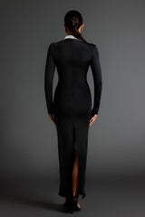 Jordan Black Bandage Maxi Dress with Pearl Detailing