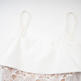 Jorvilda white pierced midi dress