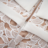Jorvilda white pierced midi dress