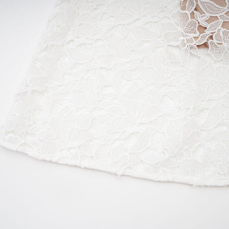 Jorvilda white pierced midi dress