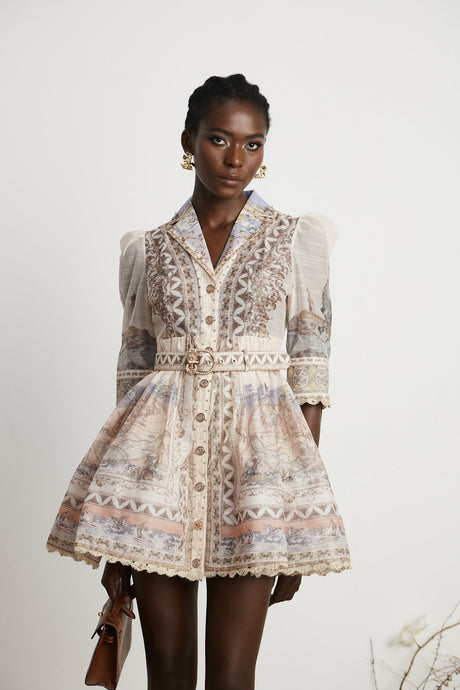 Joséphine belted Vneck mini dress