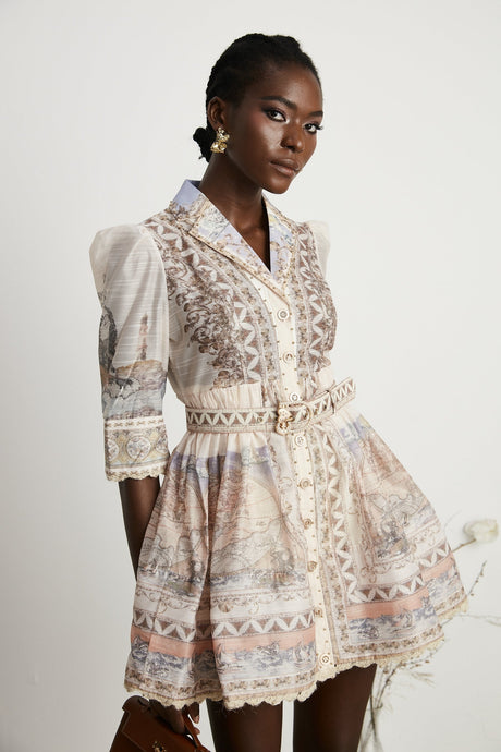 Joséphine belted Vneck mini dress