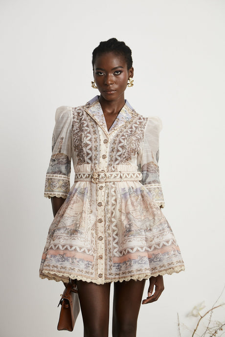 Joséphine belted Vneck mini dress