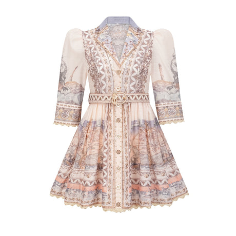 Joséphine belted Vneck mini dress