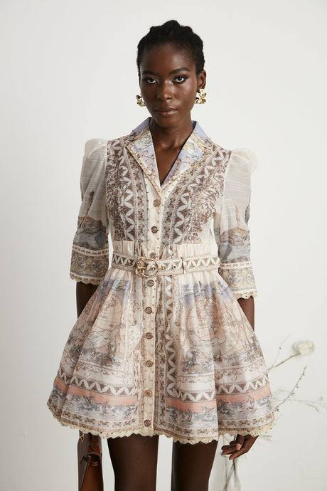 Joséphine belted Vneck mini dress