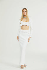 Joséphine floral cropped top  skirt matching set
