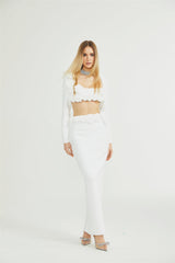 Joséphine floral cropped top  skirt matching set