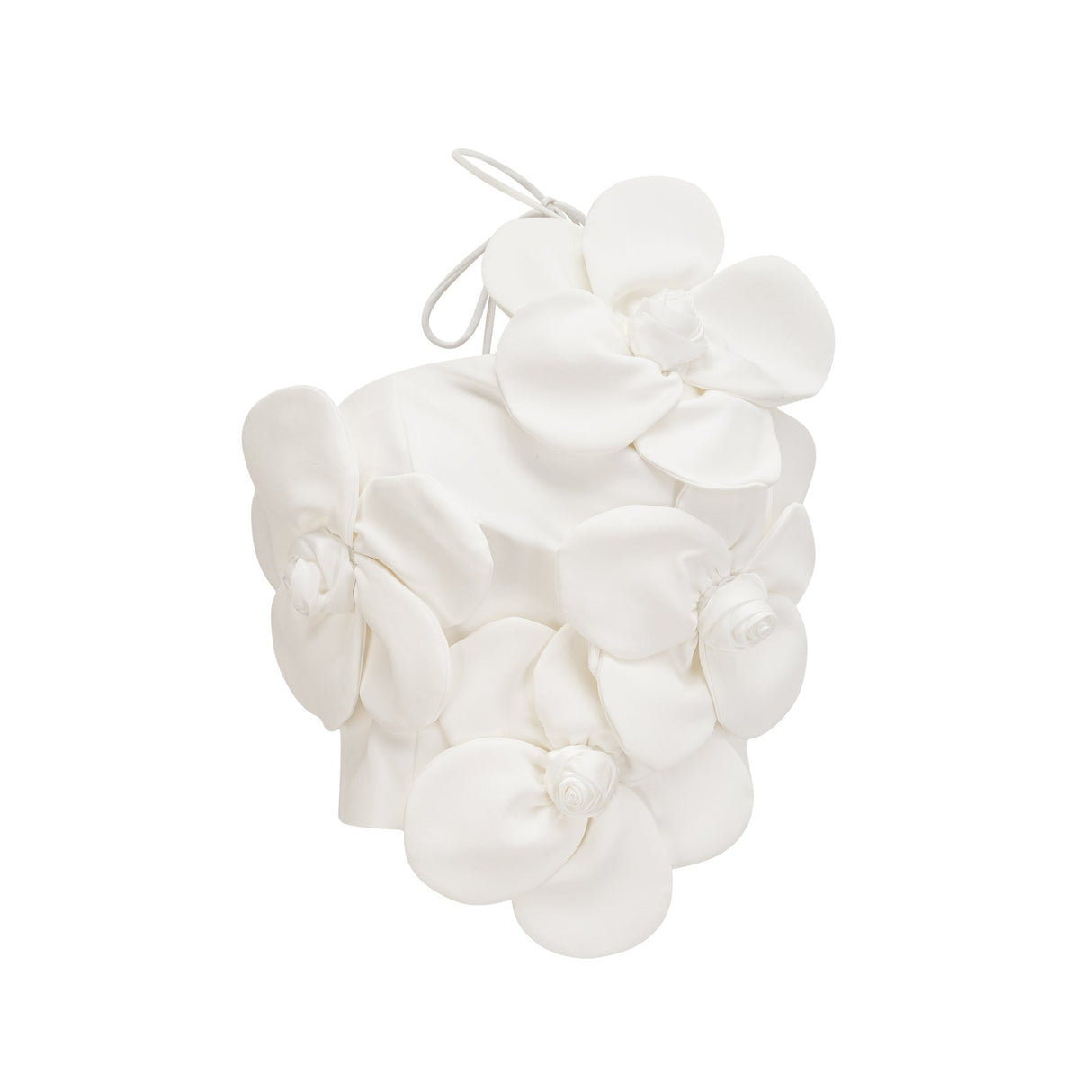 Josephine Floral Top Halterneck Applique White