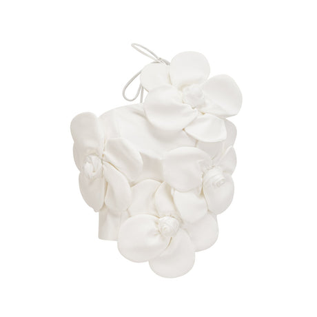 Josephine Floral Top Halterneck Applique White