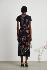 Josiane patternprint knitted top  skirt matching set