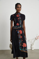 Josiane patternprint knitted top  skirt matching set