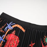 Josiane patternprint knitted top  skirt matching set