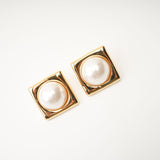 Juana faux - pearl square earrings