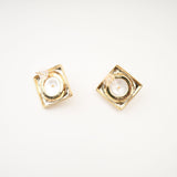 Juana faux - pearl square earrings