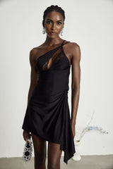 Juana lacedetail asymmetric mini dress