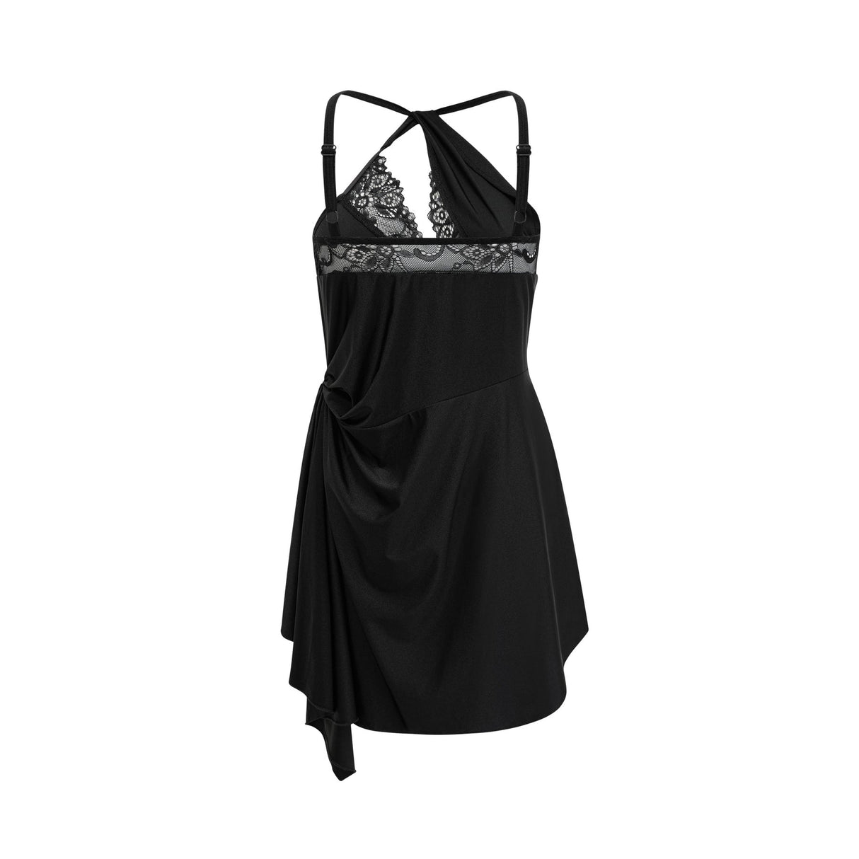 Juana lacedetail asymmetric mini dress