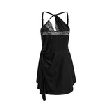 Juana lacedetail asymmetric mini dress