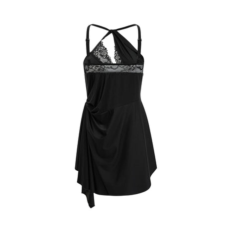 Juana lacedetail asymmetric mini dress