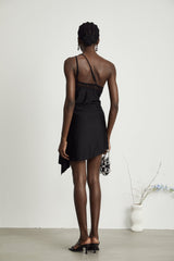 Juana lacedetail asymmetric mini dress
