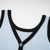 Julia Skirt & Top Set in Blue Long Sleeve Button Detail Matching