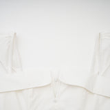 Julie white foldedneck bonded sleeveless mini dress