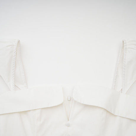 Julie white foldedneck bonded sleeveless mini dress