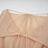 Juliet Mini Dress Floral - Appliqu Flounce Hem Neutrals