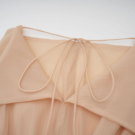 Juliet Mini Dress Floral - Appliqu Flounce Hem Neutrals