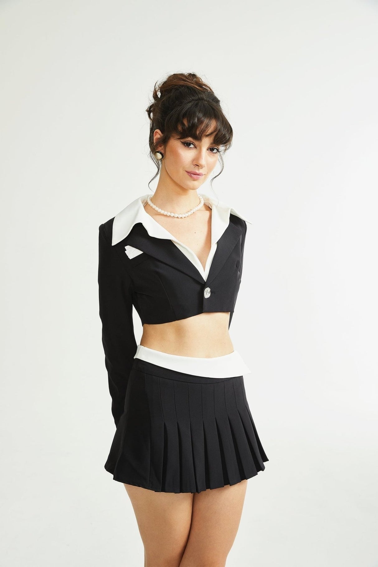 Juliette black jacket  skirt matching set